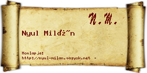 Nyul Milán névjegykártya